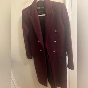 Zara burgundy coat
